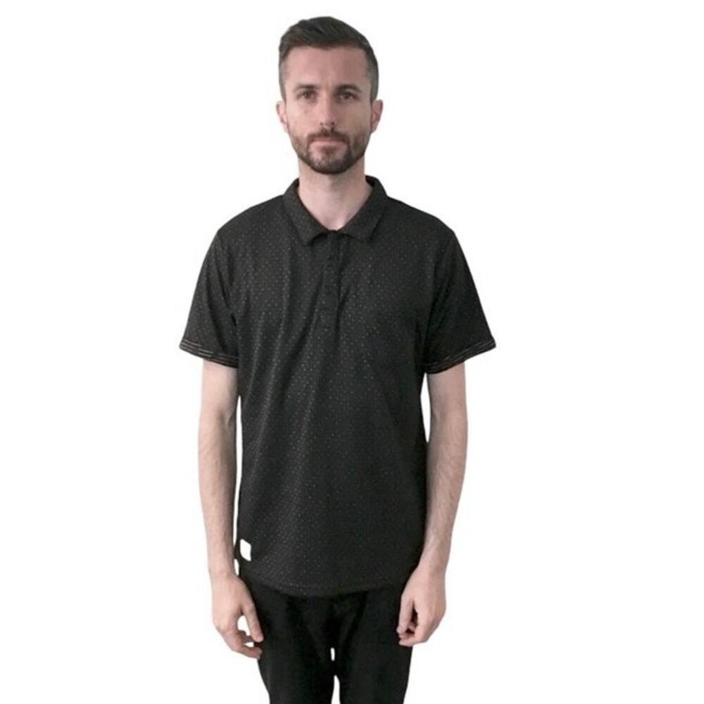 Native Youth Men’s Dotted Polo Black Size Large